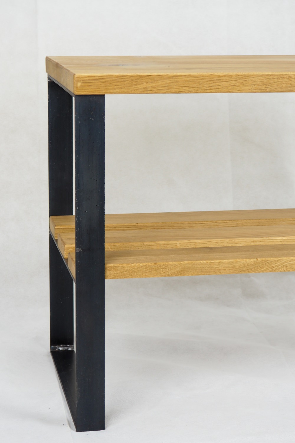 Schuhbank / L 100 / Stahl & Wildeiche