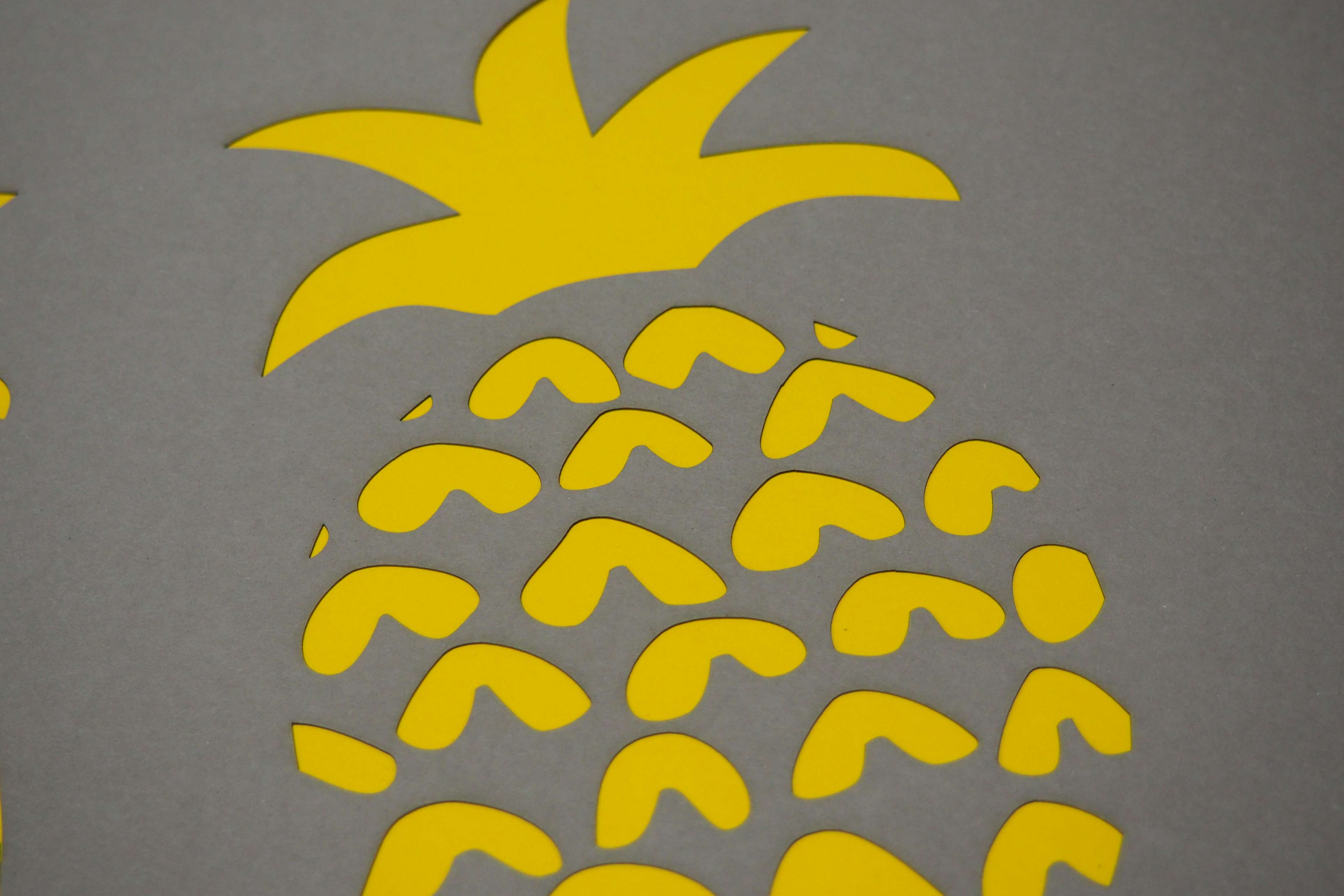 Papierkunst „Ananas“ im 70x50cm Eichenholzrahmen