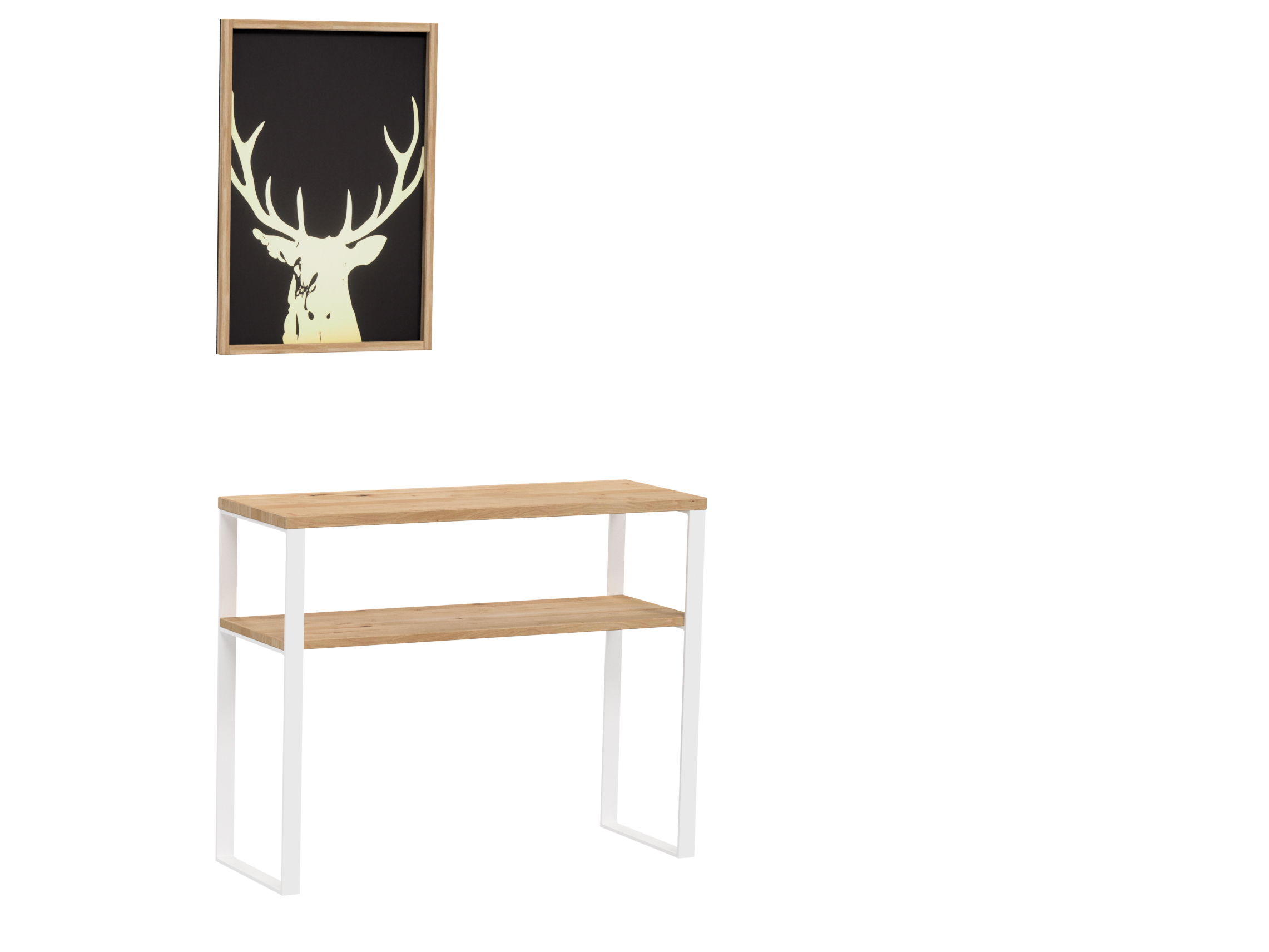 Papierkunst „Hirsch“ im 70x50cm Eichenholzrahmen