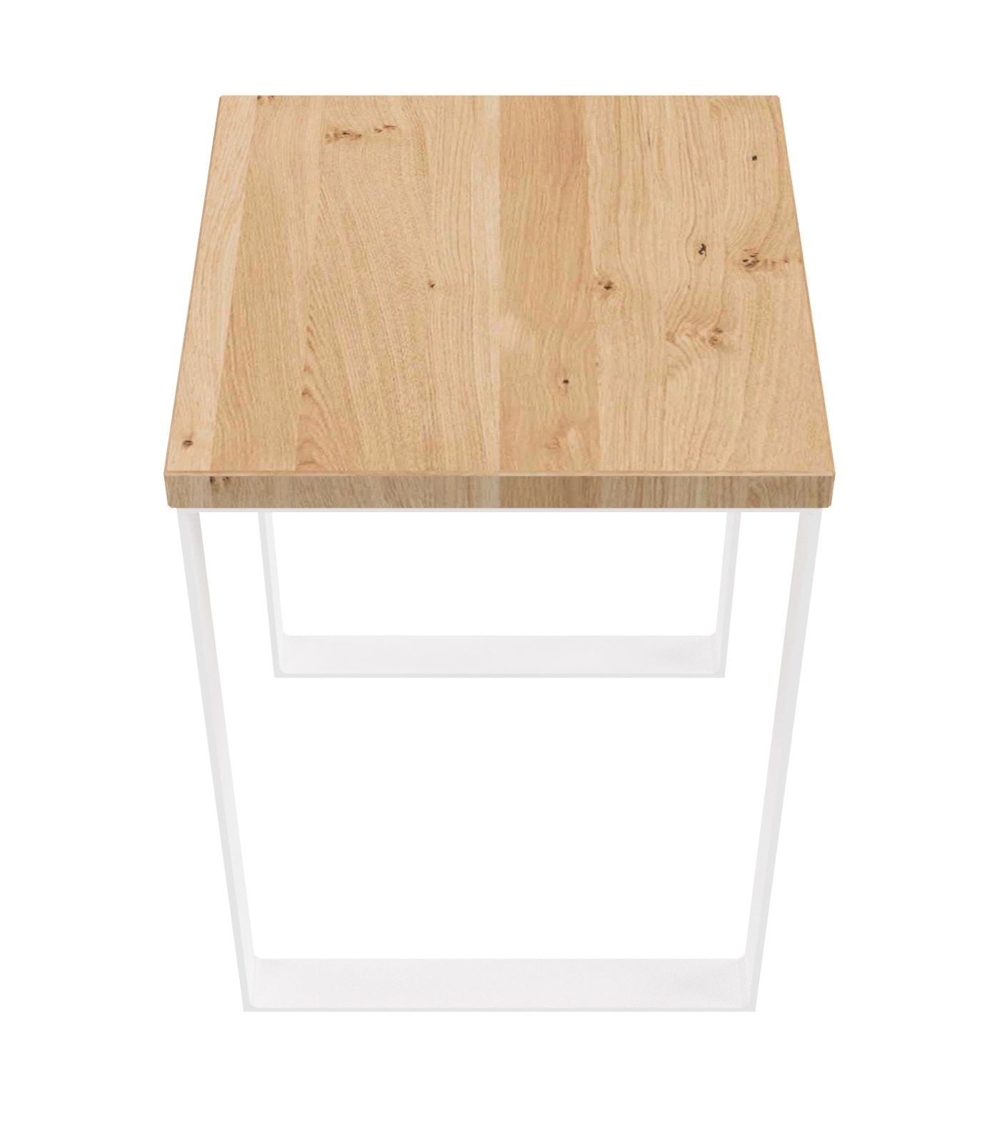 Hocker / H 50 / Stahl weiß & Wildeiche