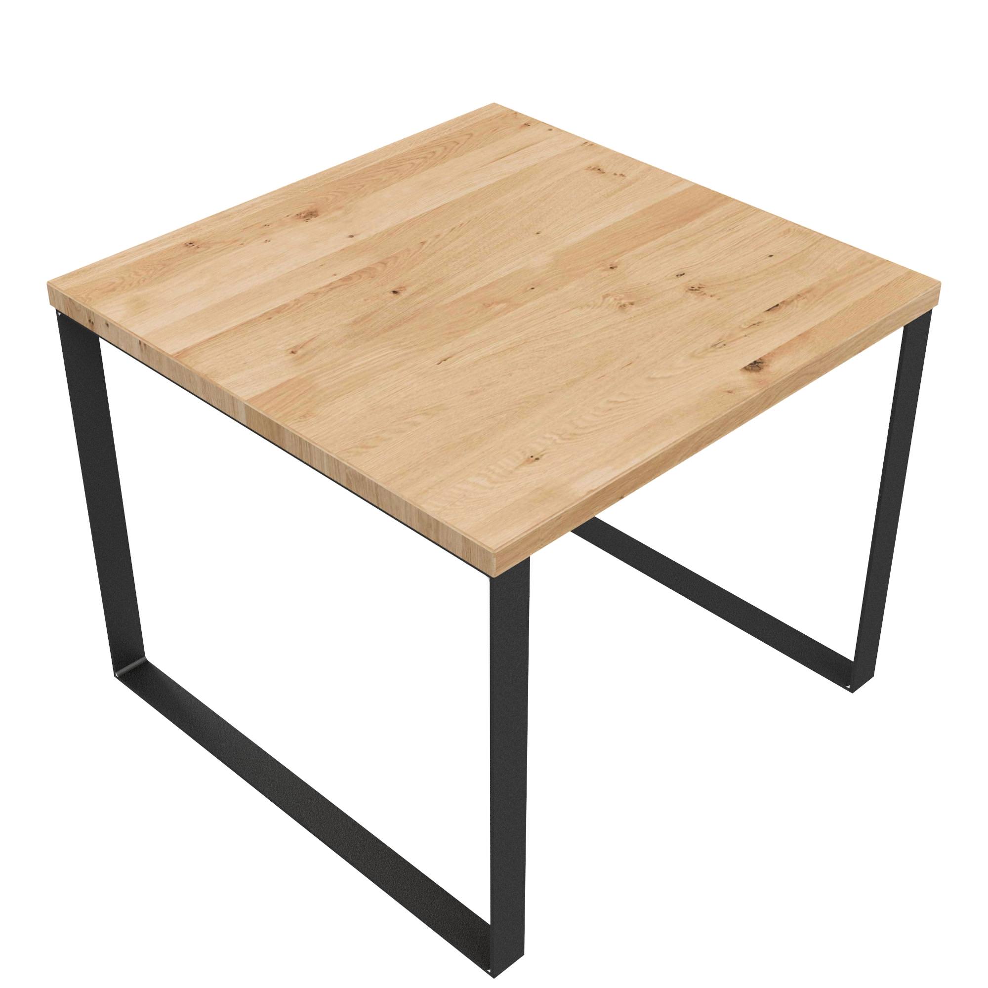 Couchtisch / L 60, B60 / Stahl & Wildeiche