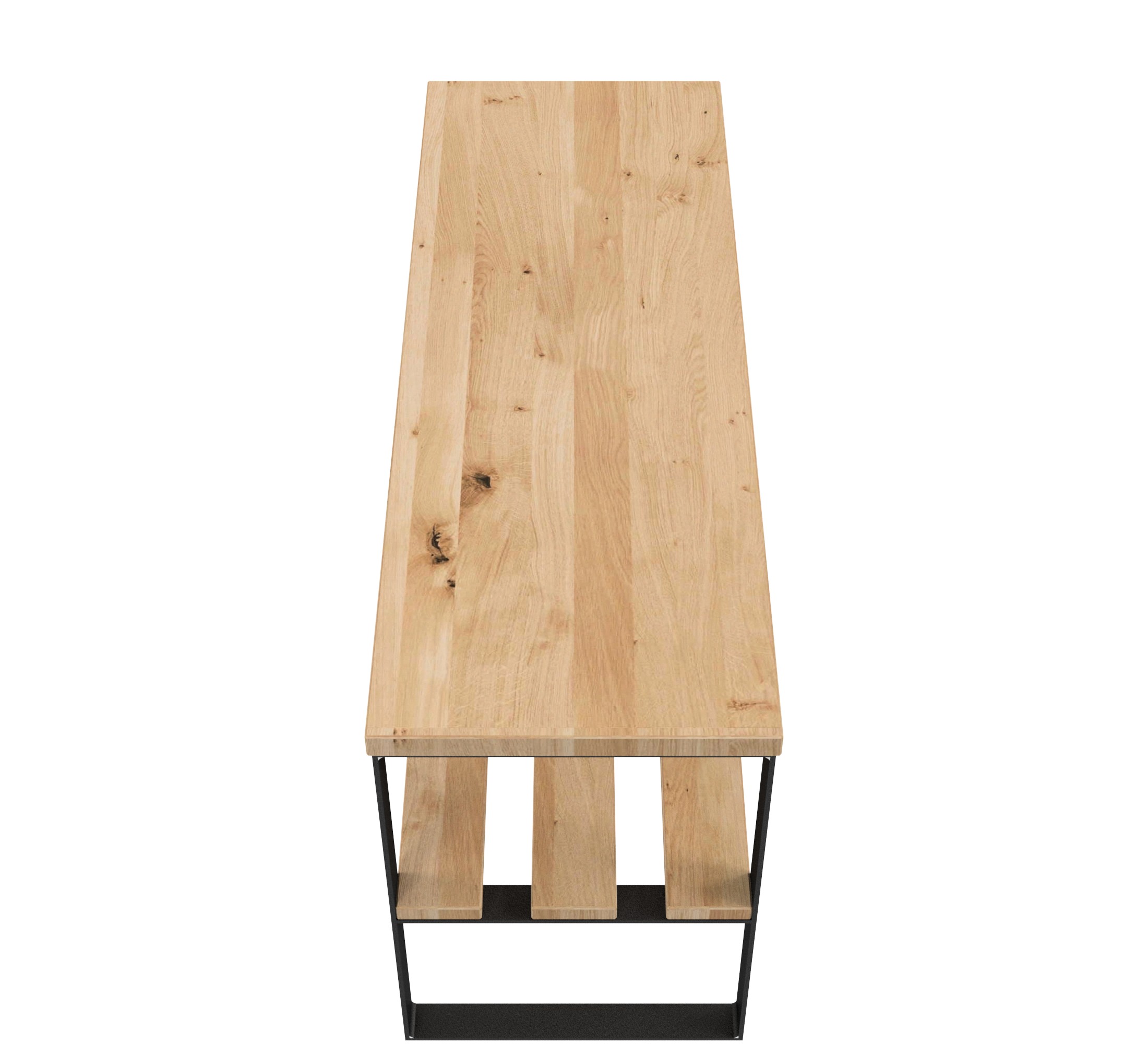 Schuhbank / L 100 / Stahl & Wildeiche