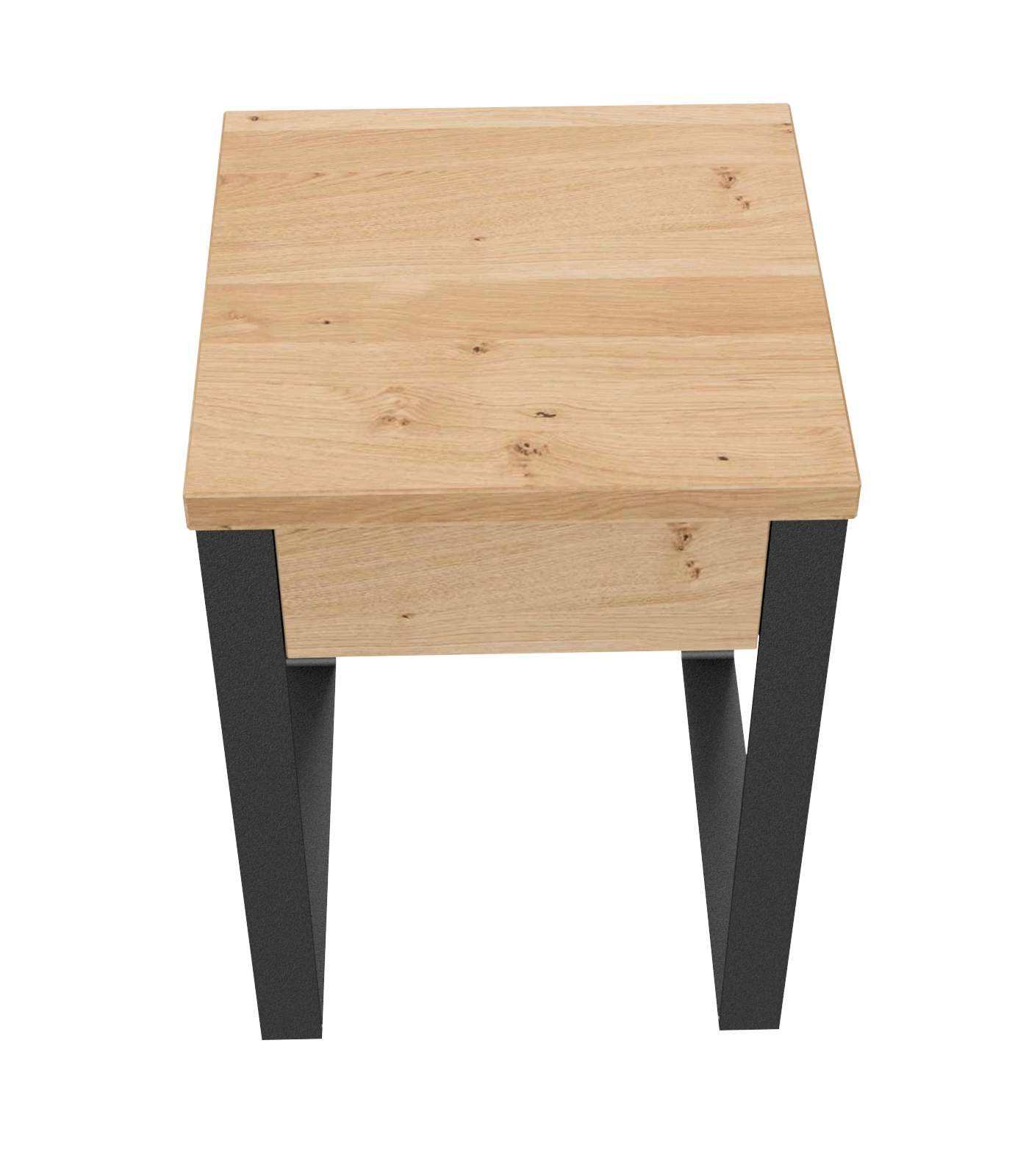 Nachttisch / H50 / Stahl & Wildeiche