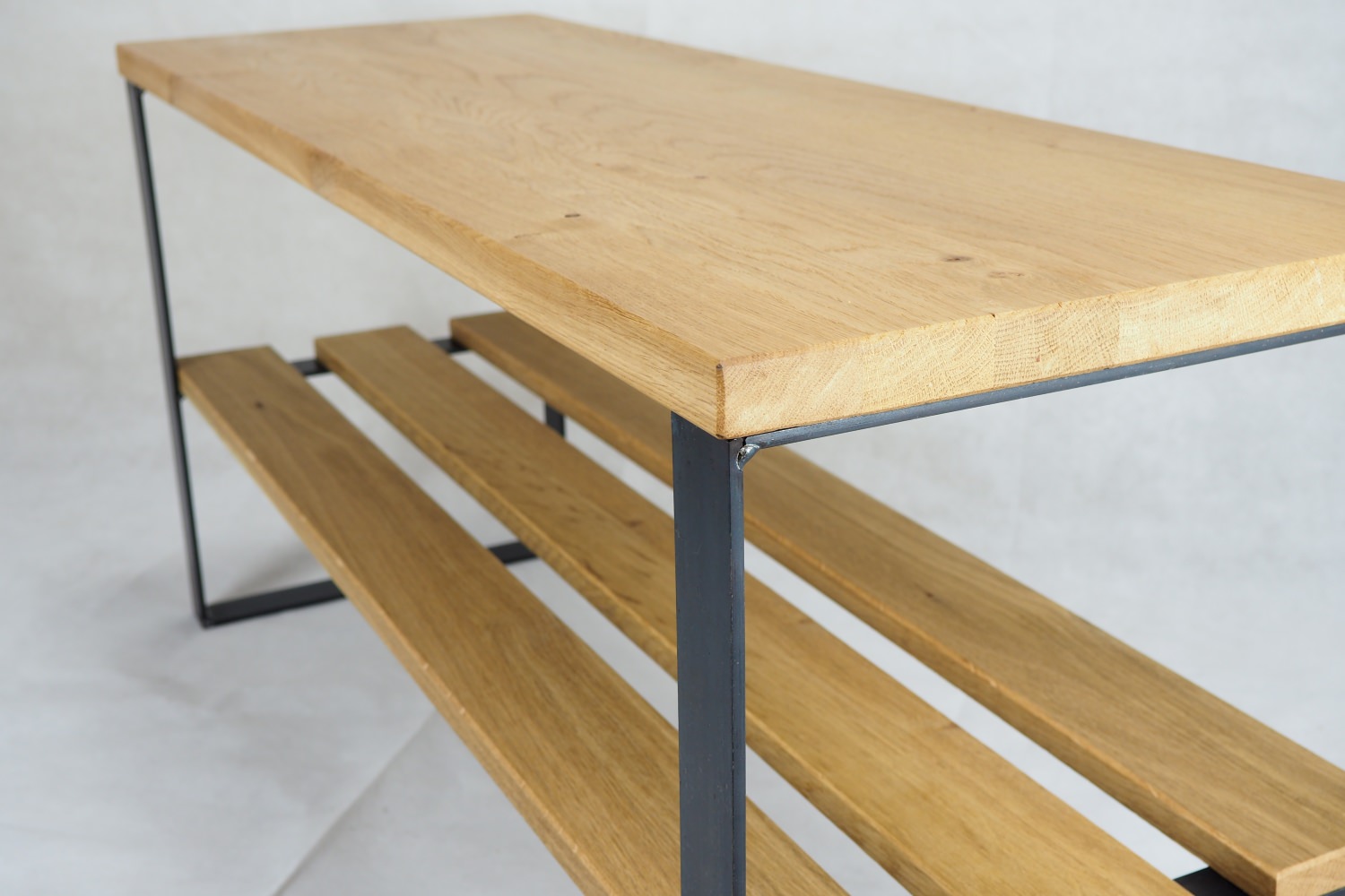 Schuhbank / L 100 / Stahl & Wildeiche