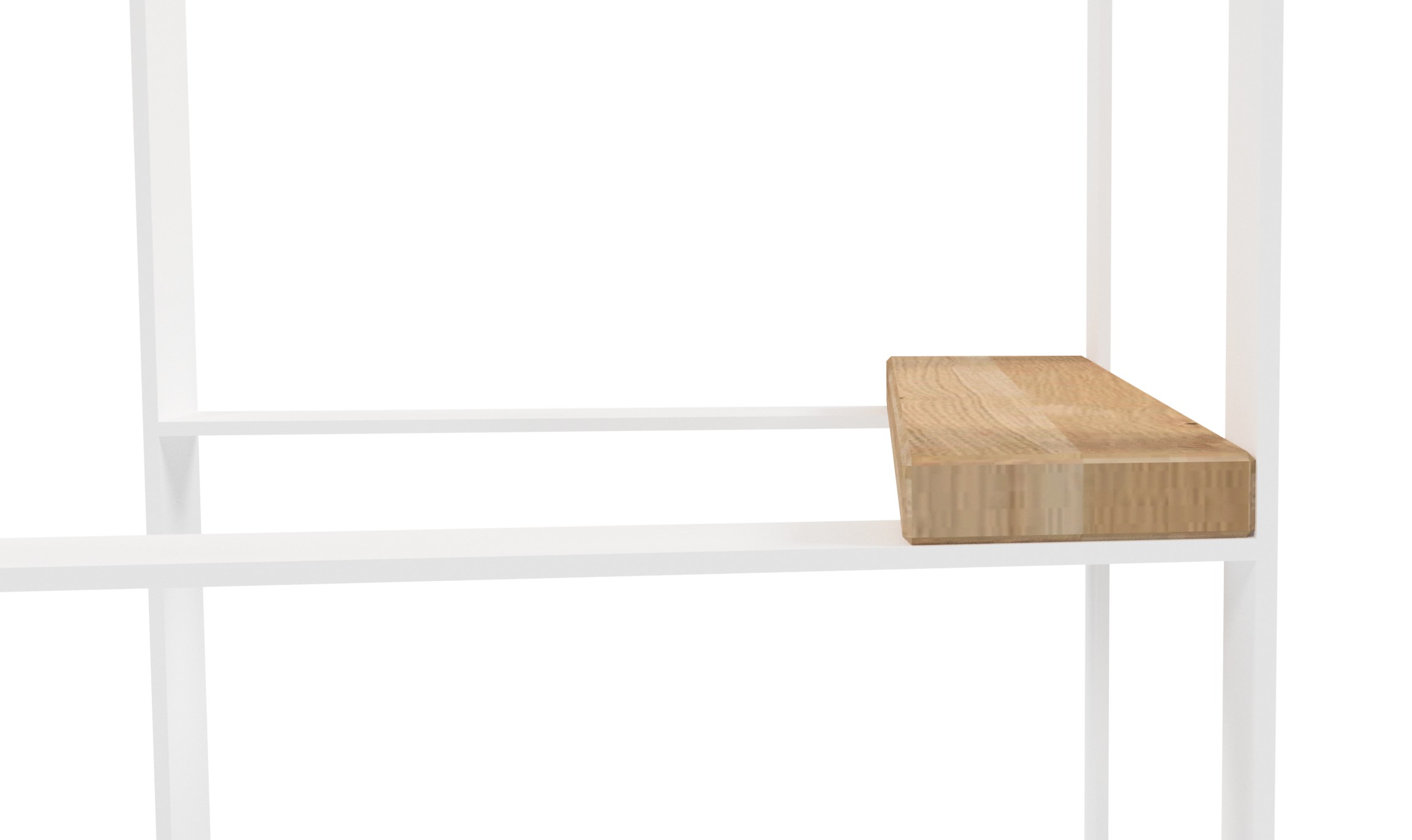 Barhocker / H 70 / Stahl weiß & Wildeiche