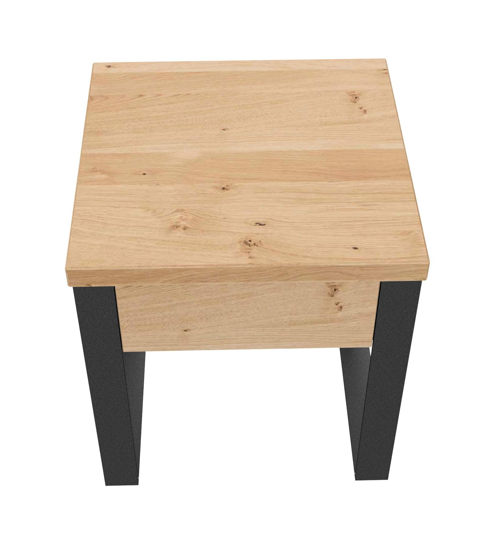 Nachttisch / H38 / Stahl & Wildeiche