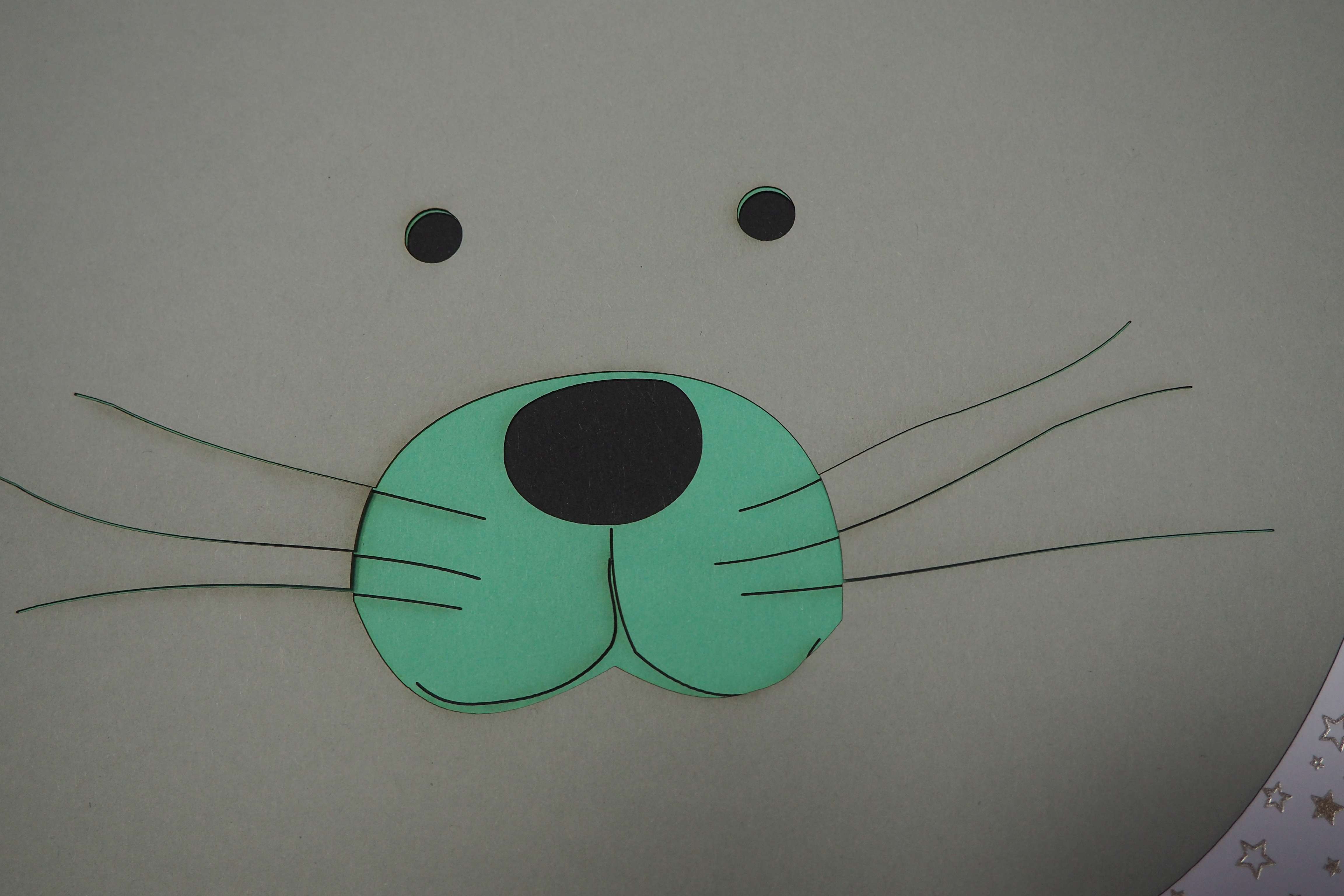 3D-Papierkunst „Kids Edition – Maus“ im 50x70cm Eichenholzrahmen