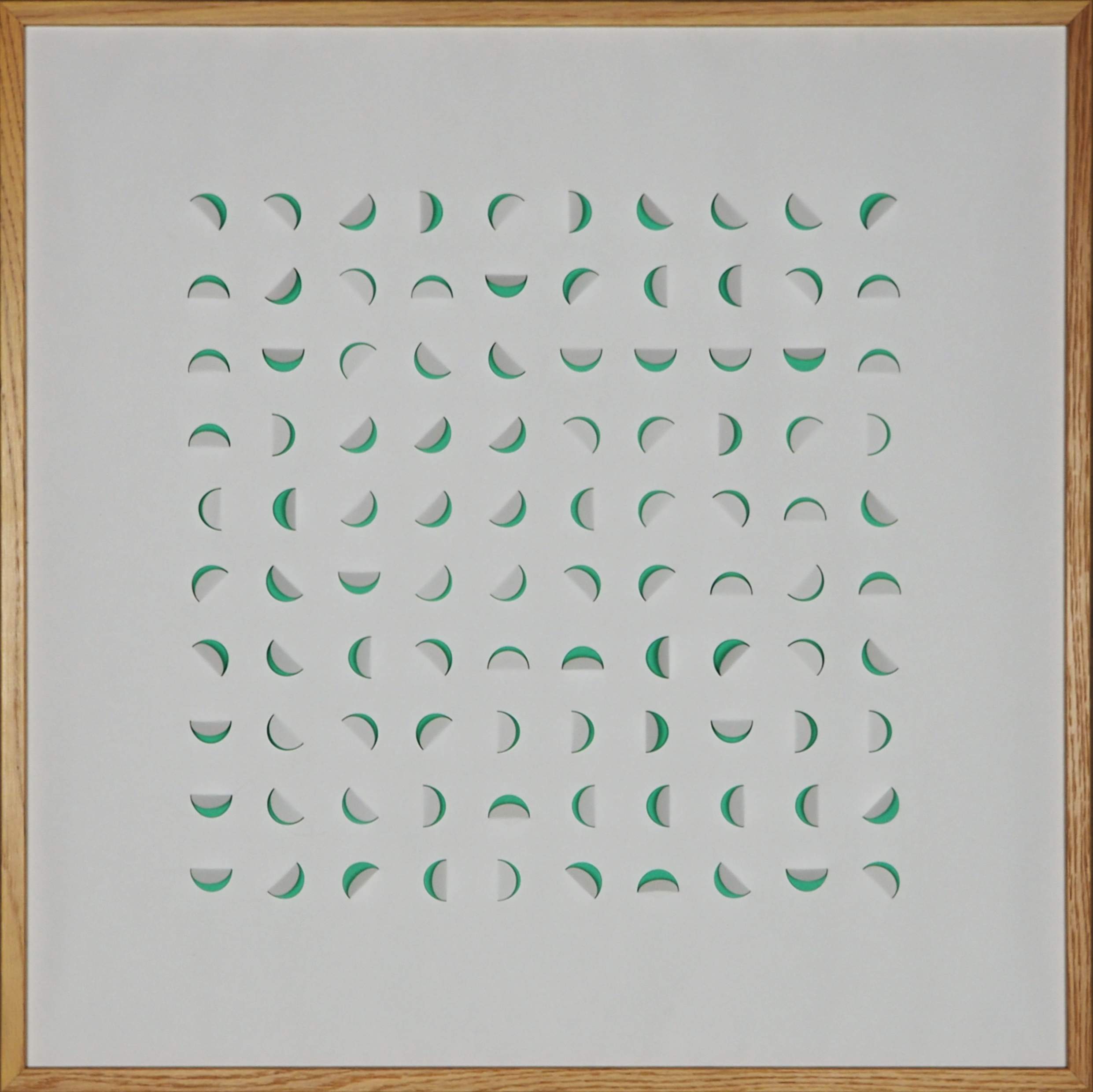 3D-Papierkunst „Twisted“ im 50x50cm Eichenholzrahmen