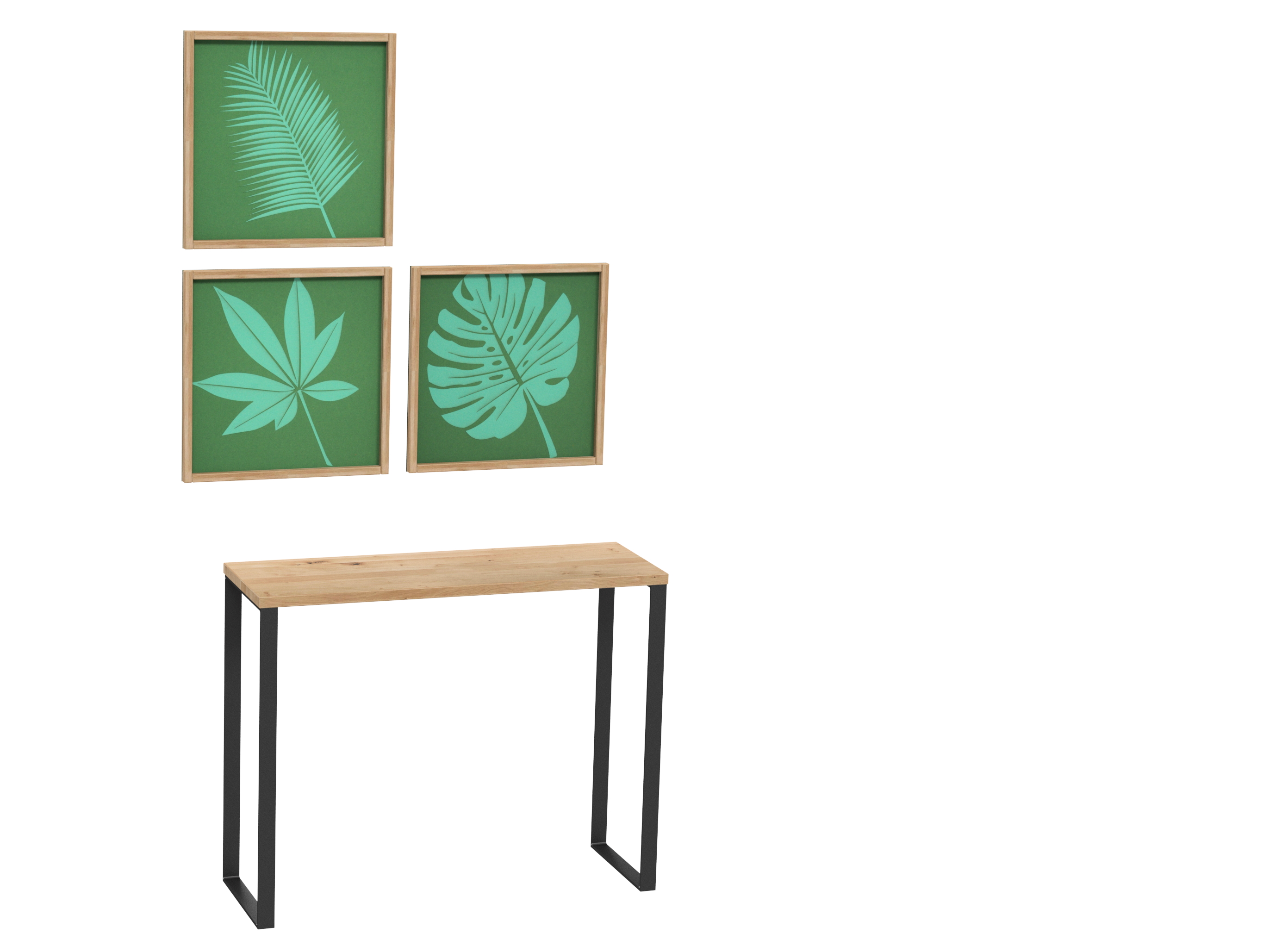 Konsolentisch / L 100, H 80 / Stahl & Wildeiche