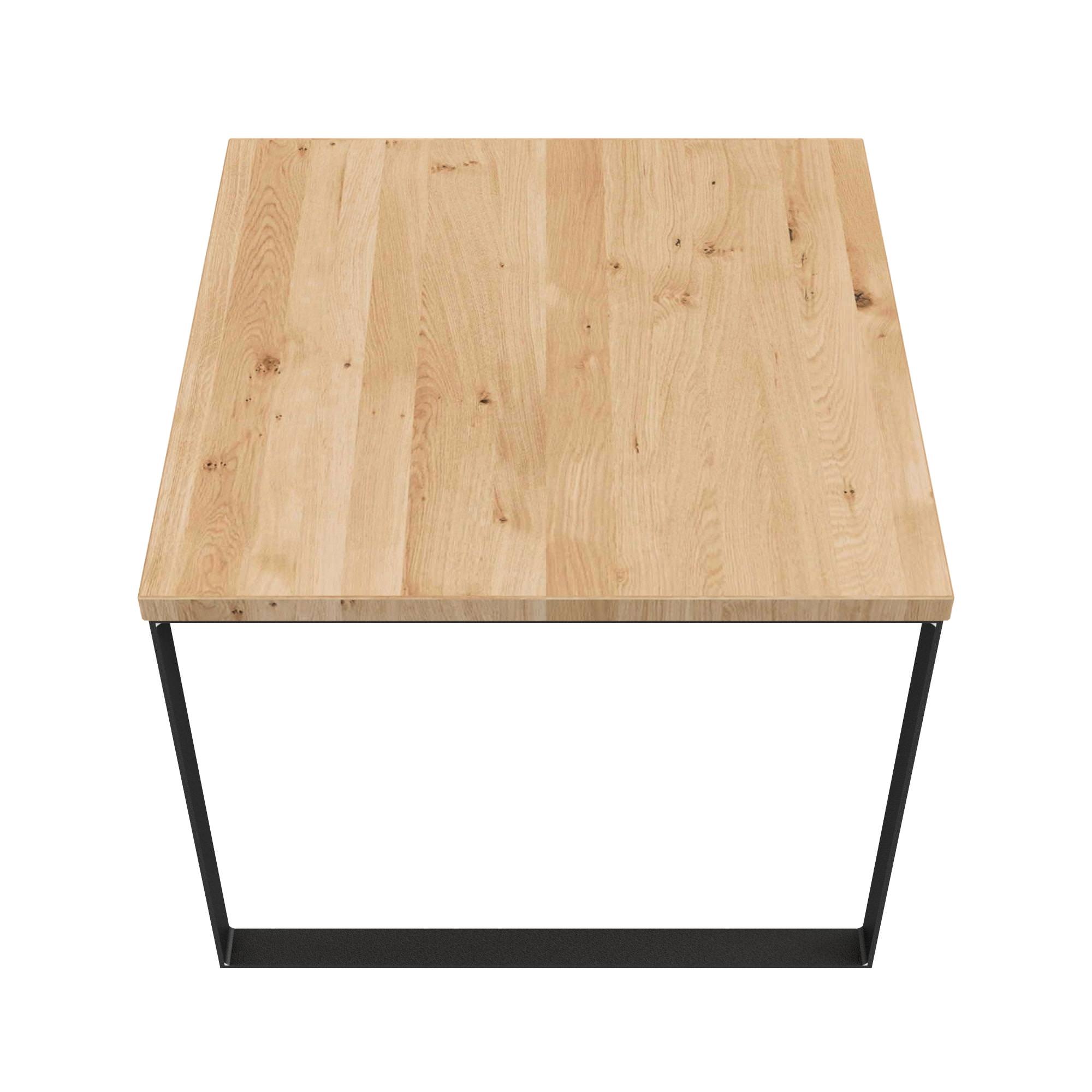 Couchtisch / L 60, B60 / Stahl & Wildeiche