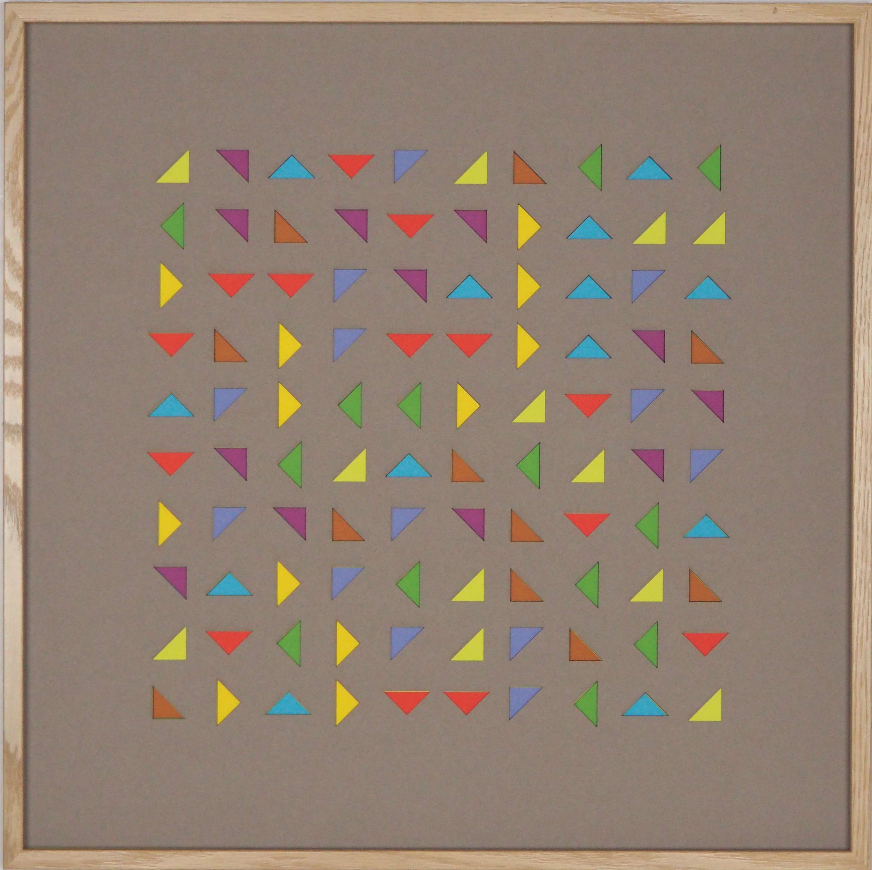 Papierkunst „Magie der Farben“ im 50x50cm Eichenholzrahmen
