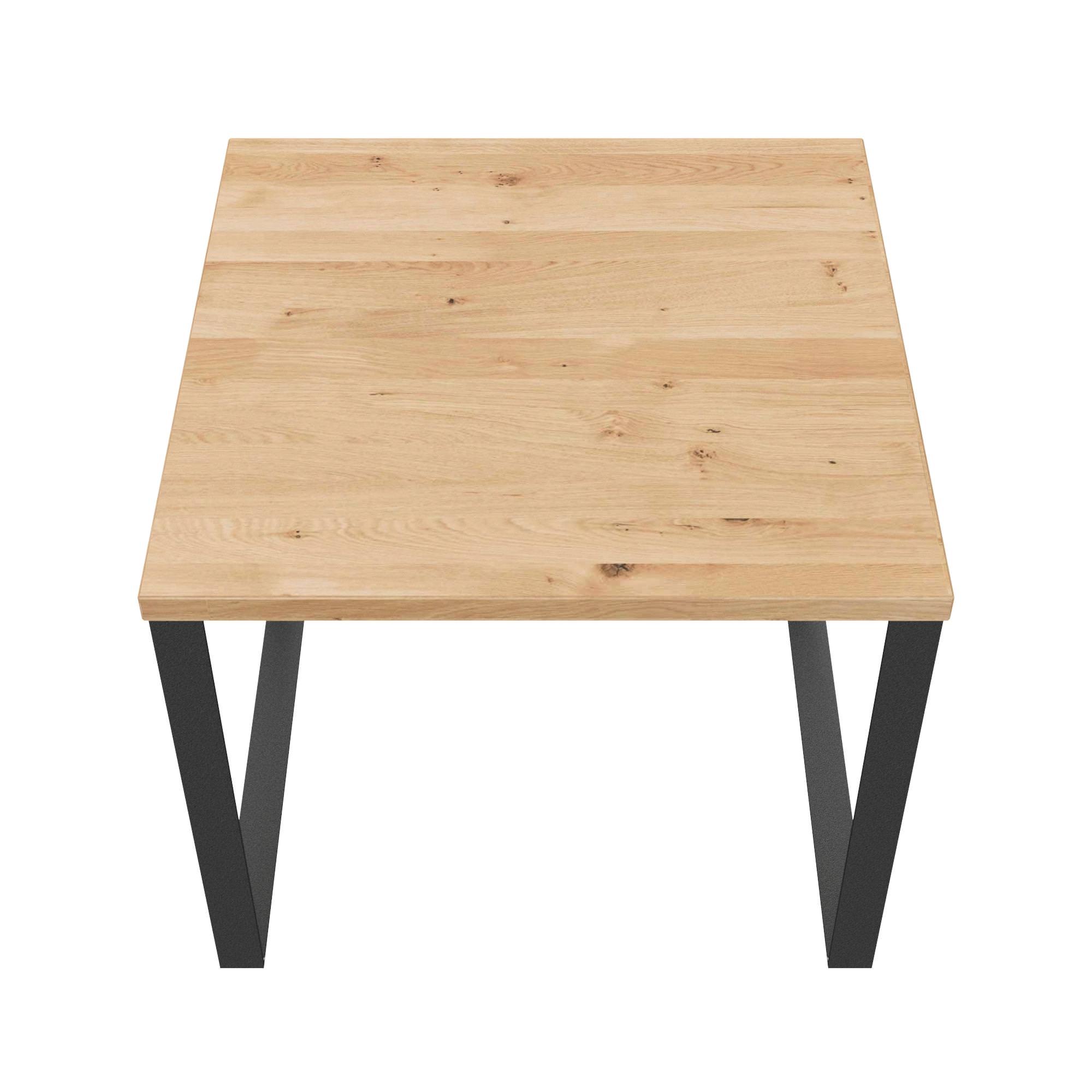 Couchtisch / L 60, B60 / Stahl & Wildeiche