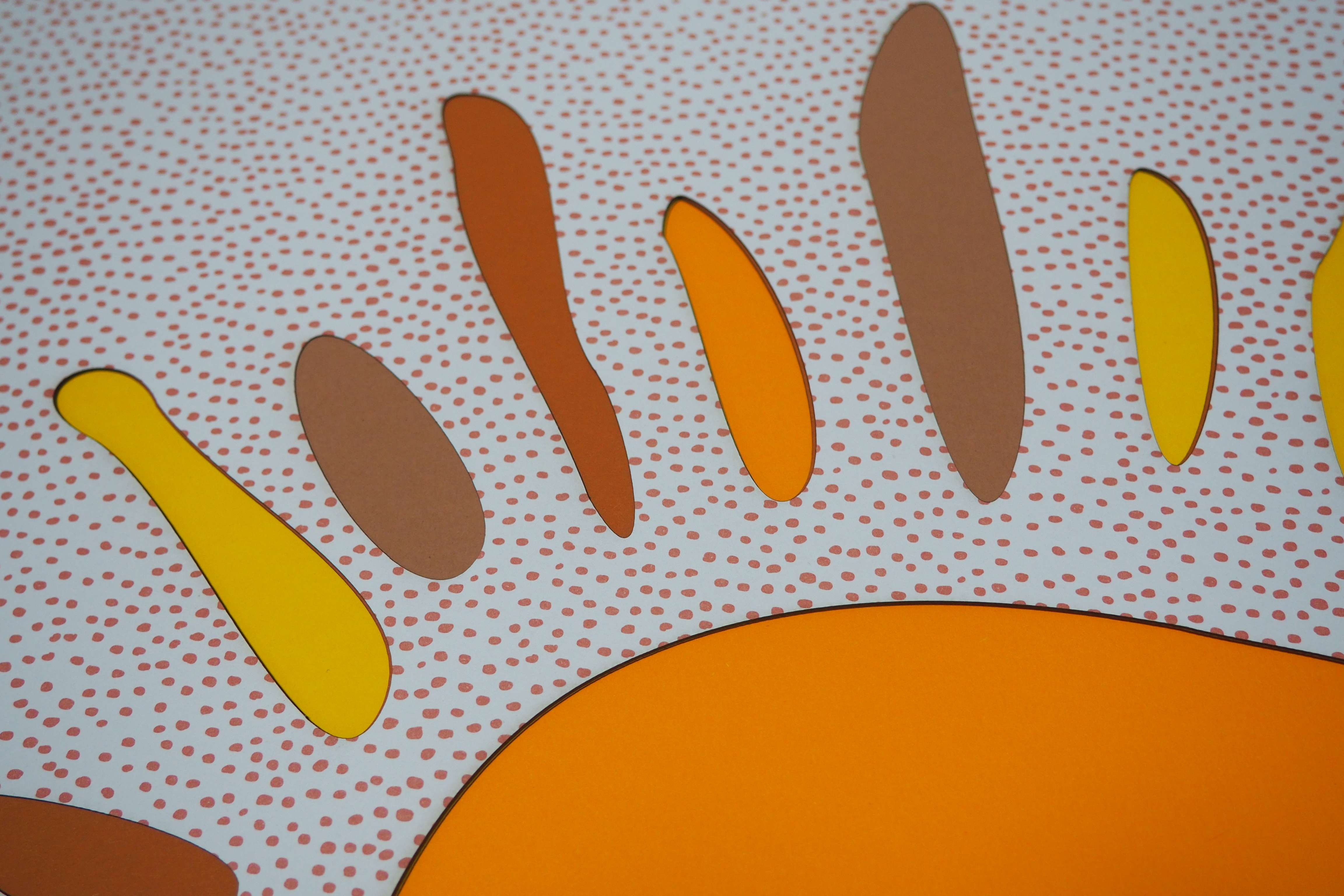 Papierkunst „Kids Edition – Sonne“ im 50x50cm Eichenholzrahmen