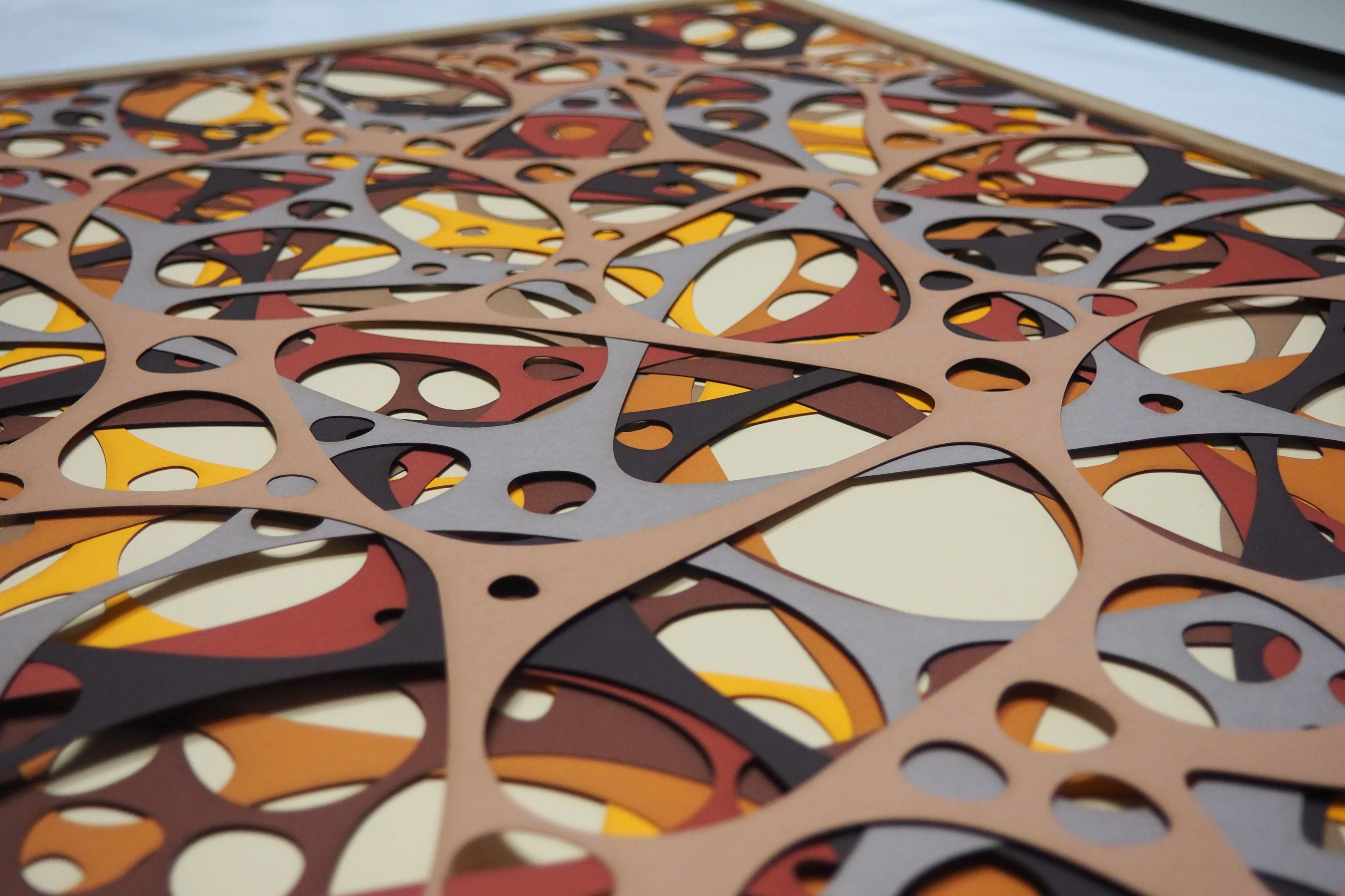Papierkunst „Nature“ im 70x50cm Eichenholzrahmen