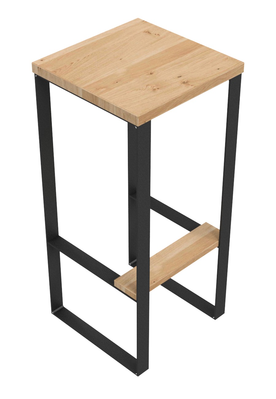 Barhocker / H 70 / Stahl & Wildeiche