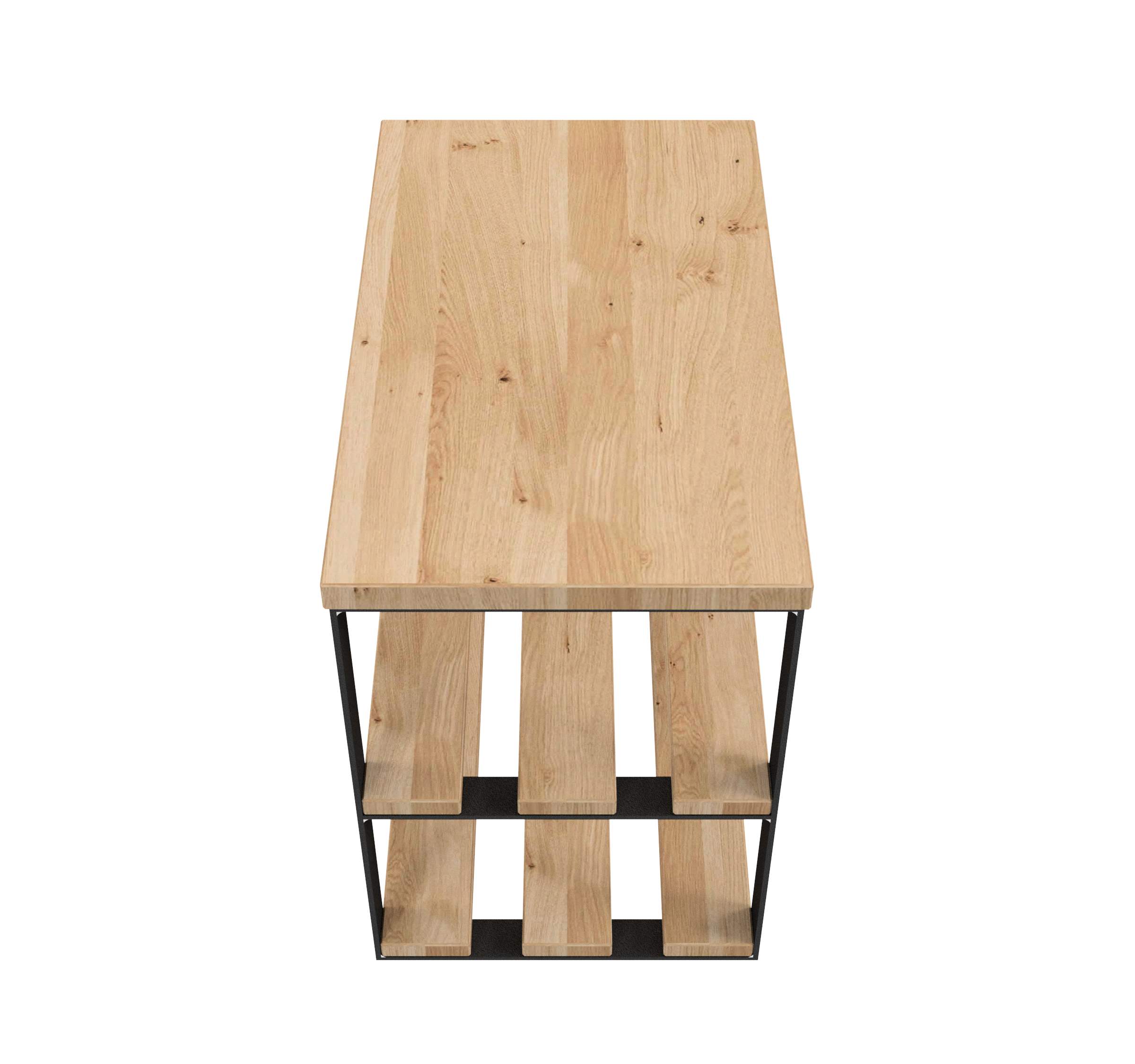 Schuhbank-2 / L 60 / Stahl & Wildeiche