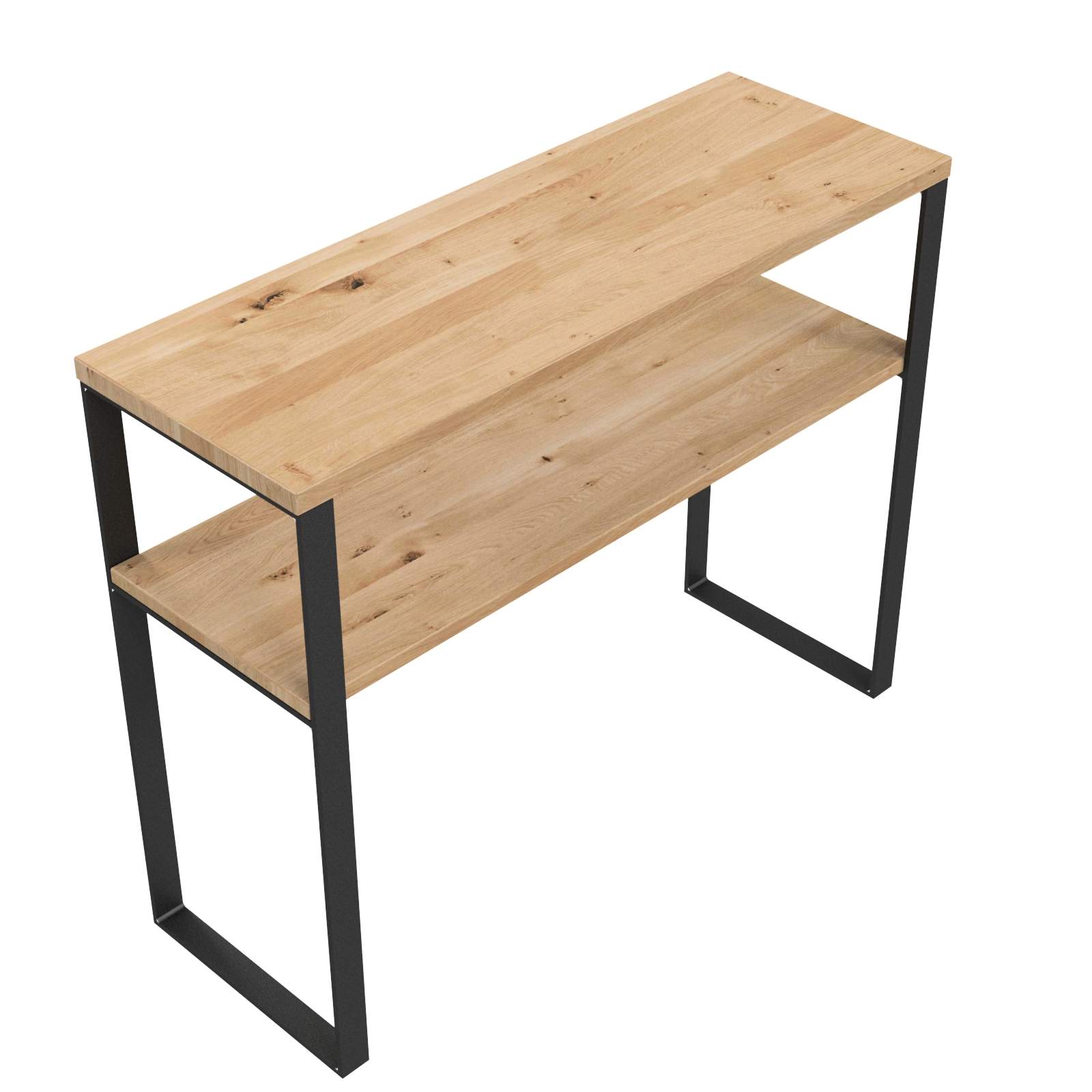 Konsolentisch m. Ablage / L 100, H 80 / Stahl & Wildeiche