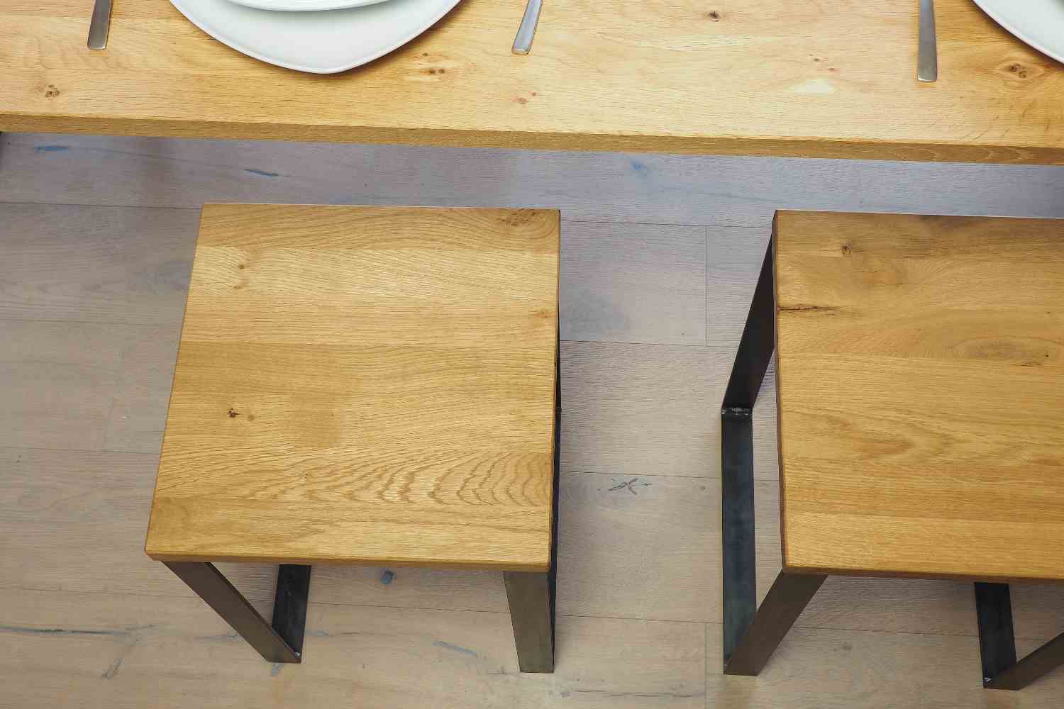 Hocker / H 50 / Stahl & Wildeiche